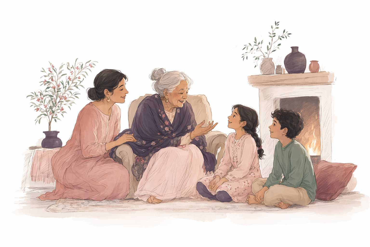 Illustration for A home where Grandma could speak her own language