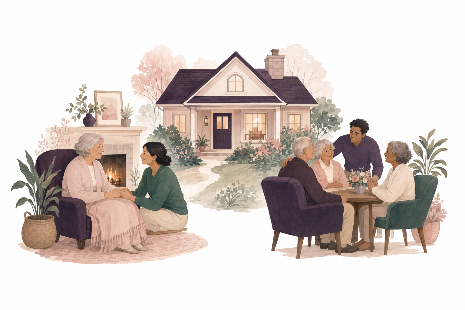 Illustration for Adult foster care vs. assisted living
